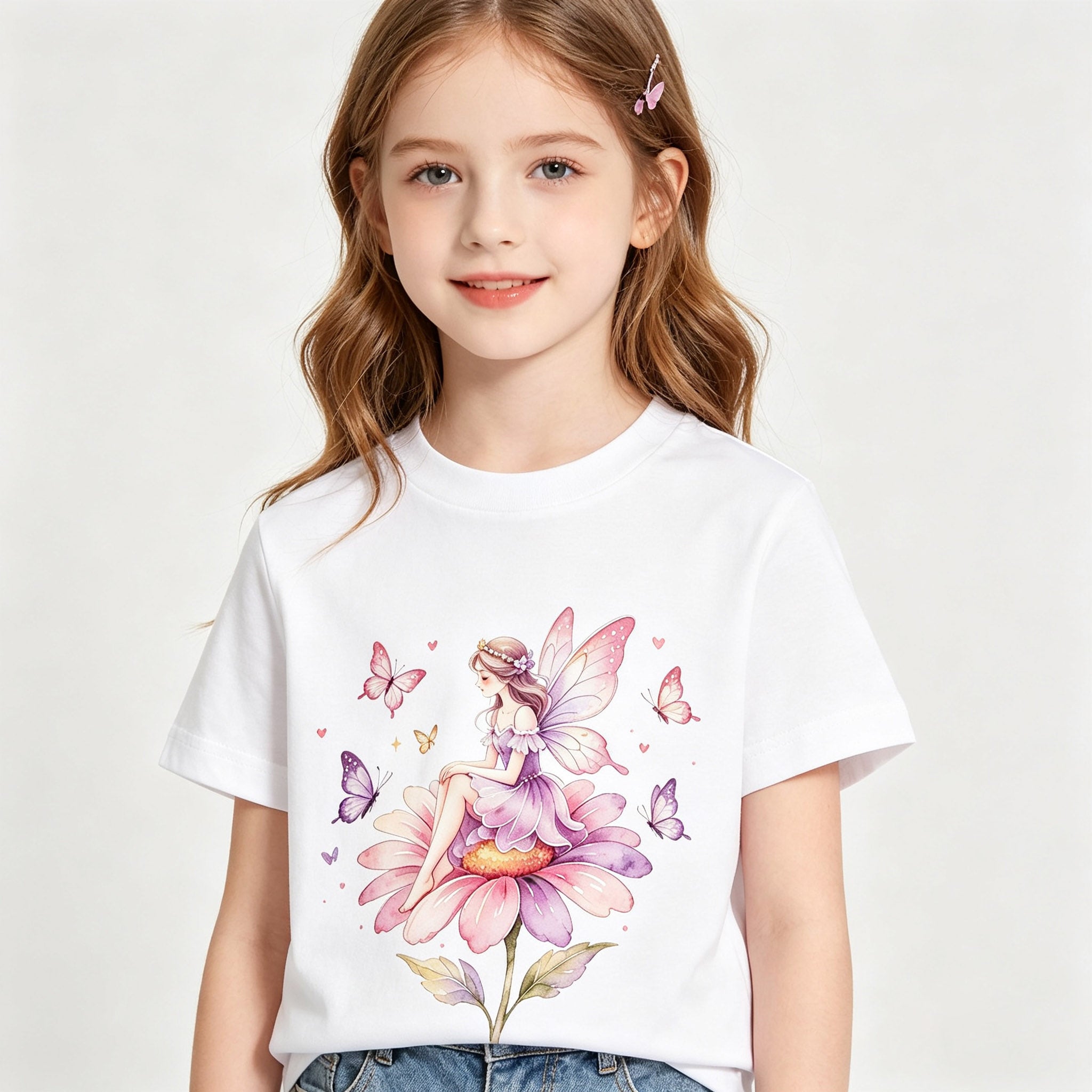 MAGICAL WATERCOLOR FAIRY PRINTED KIDS T-SHIRT